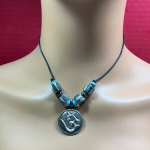 Bohemian Style Sterling Silver Om Symbol 🕉️ Pendant Necklace. 17” long